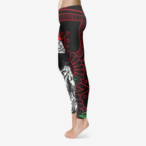 RED SKULL COTTON LEGGINGS