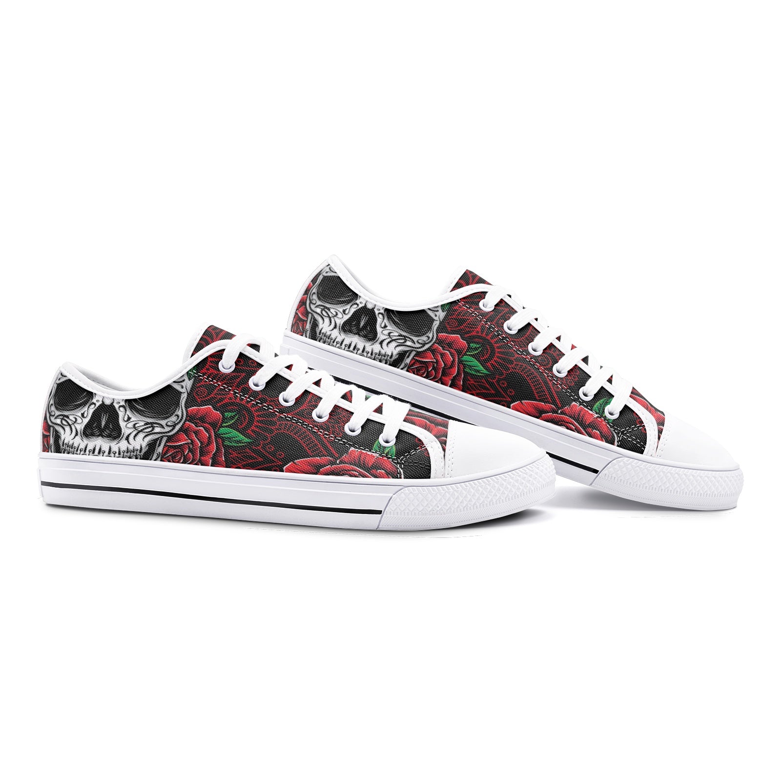 Red Skull Unisex Low Top Canvas Shoes