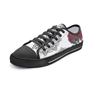 Red Rose Unisex Low Top Canvas Shoes
