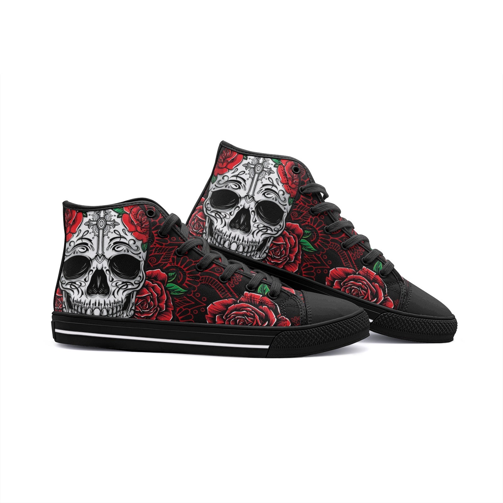 White Skull Unisex High Top Canvas Shoes