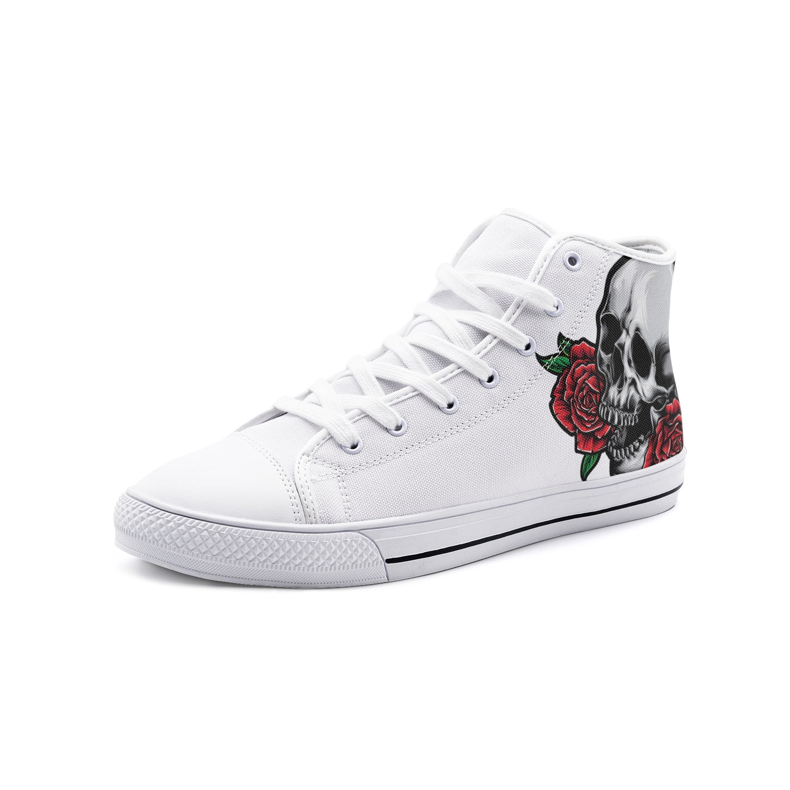 Skull Rose Unisex High Top Canvas Shoes
