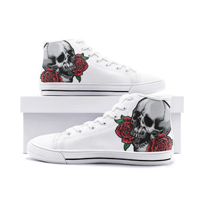 Skull Rose Unisex High Top Canvas Shoes