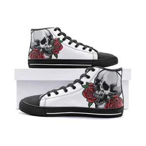 Skull Rose Unisex High Top Canvas Shoes