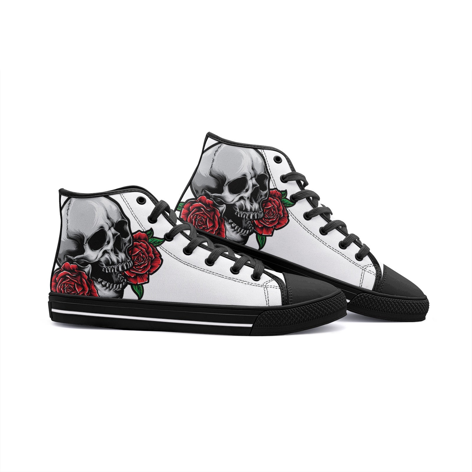 Skull Rose Unisex High Top Canvas Shoes