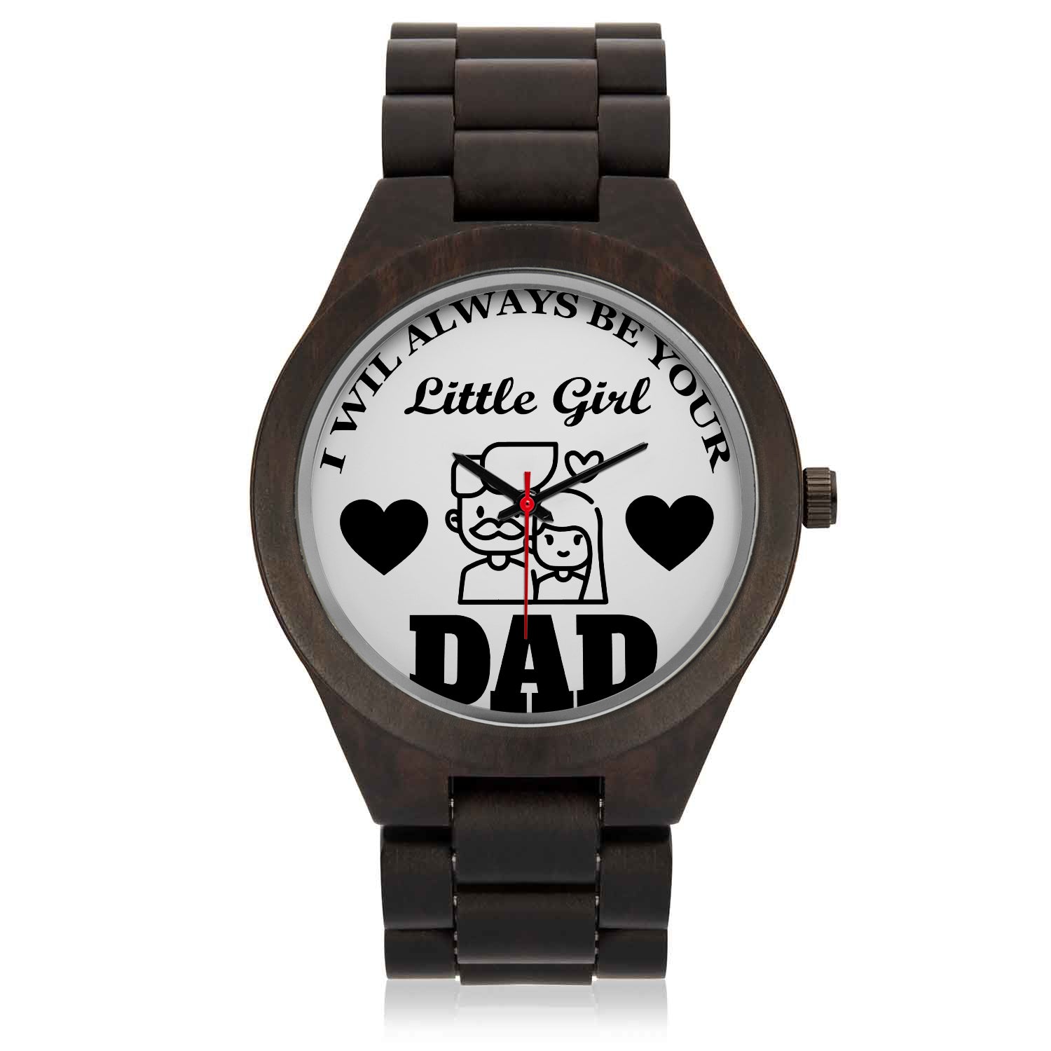DAD LITTLE GIRL WOOD WATCH