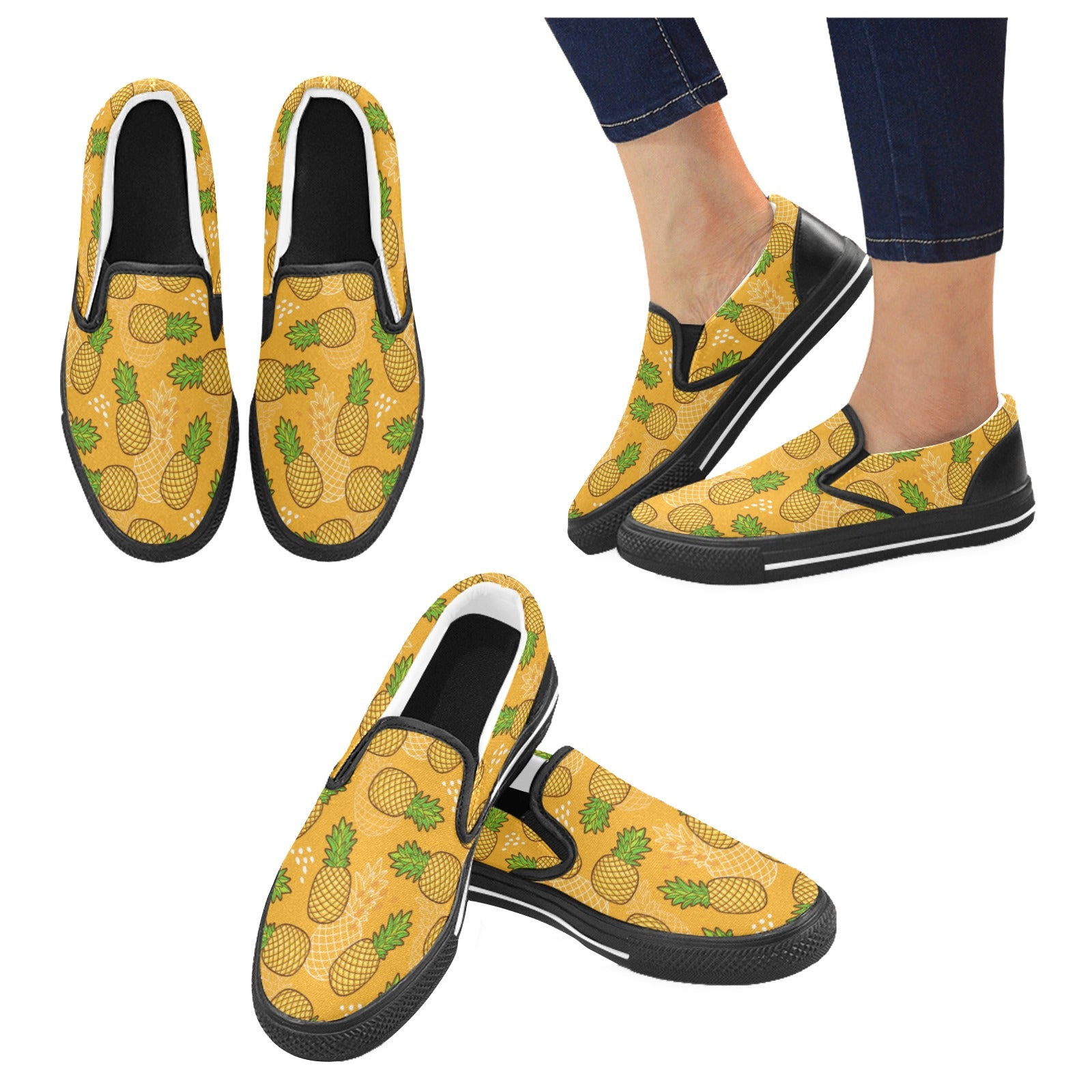pineapple design Slip-on Canvas Shoes