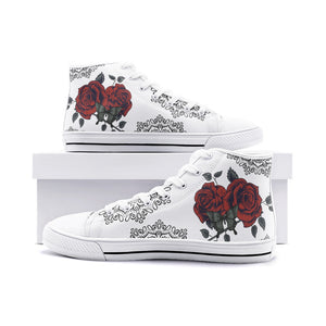 Rose design Unisex High Top Canvas Shoes