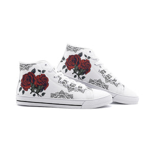 Rose design Unisex High Top Canvas Shoes