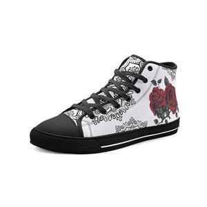 Rose design Unisex High Top Canvas Shoes