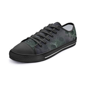 Double skull Unisex Low Top Canvas Shoes