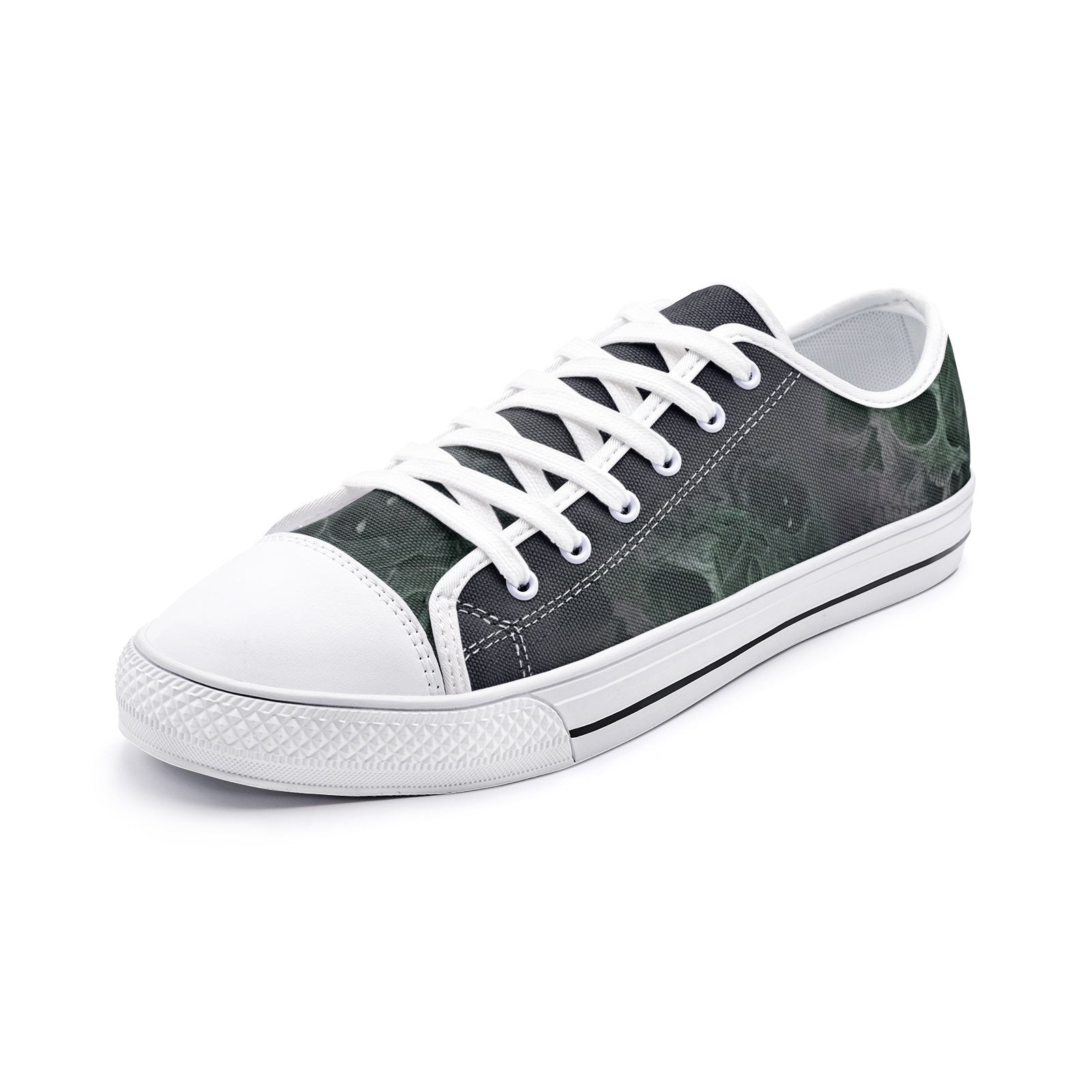 Double skull Unisex Low Top Canvas Shoes