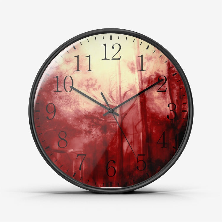 Forest Wall Clock Silent Non Ticking Quality Quartz