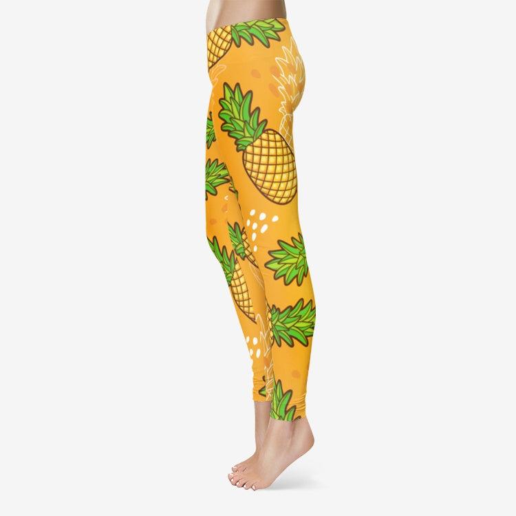 PINEAPPLE DESIGN COTTON LEGGINGS