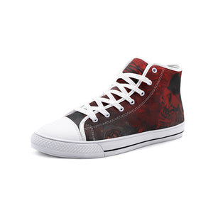 Skull Rose Unisex High Top Canvas Shoes