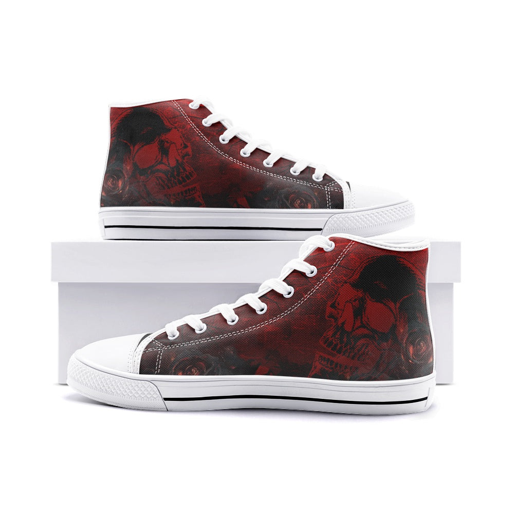 Skull Rose Unisex High Top Canvas Shoes