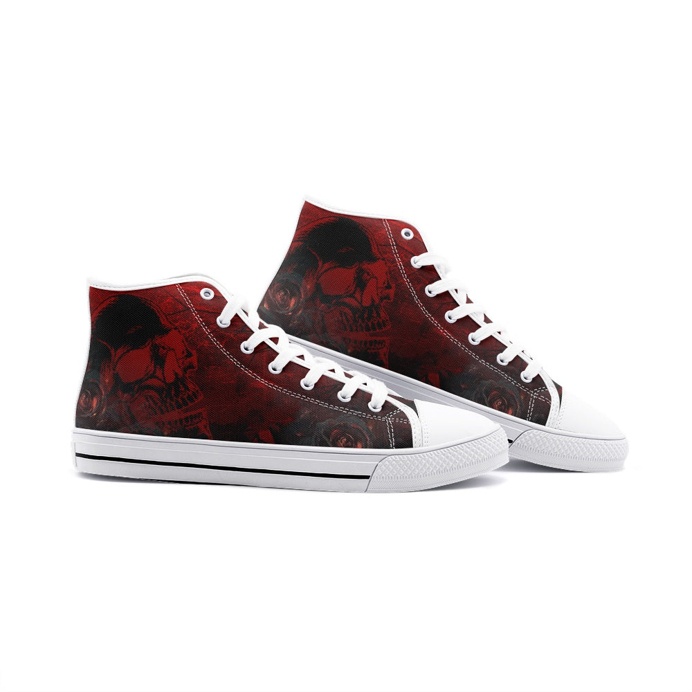 Skull Rose Unisex High Top Canvas Shoes