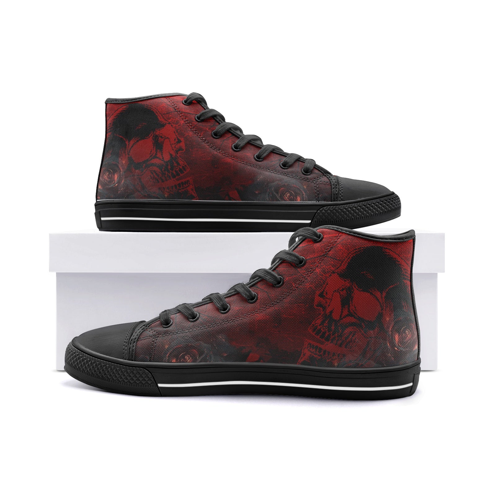 Skull Rose Unisex High Top Canvas Shoes