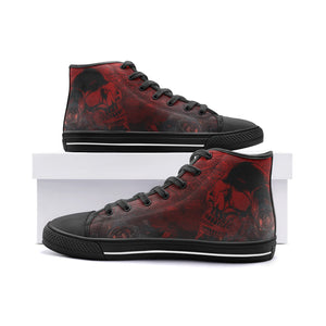 Skull Rose Unisex High Top Canvas Shoes