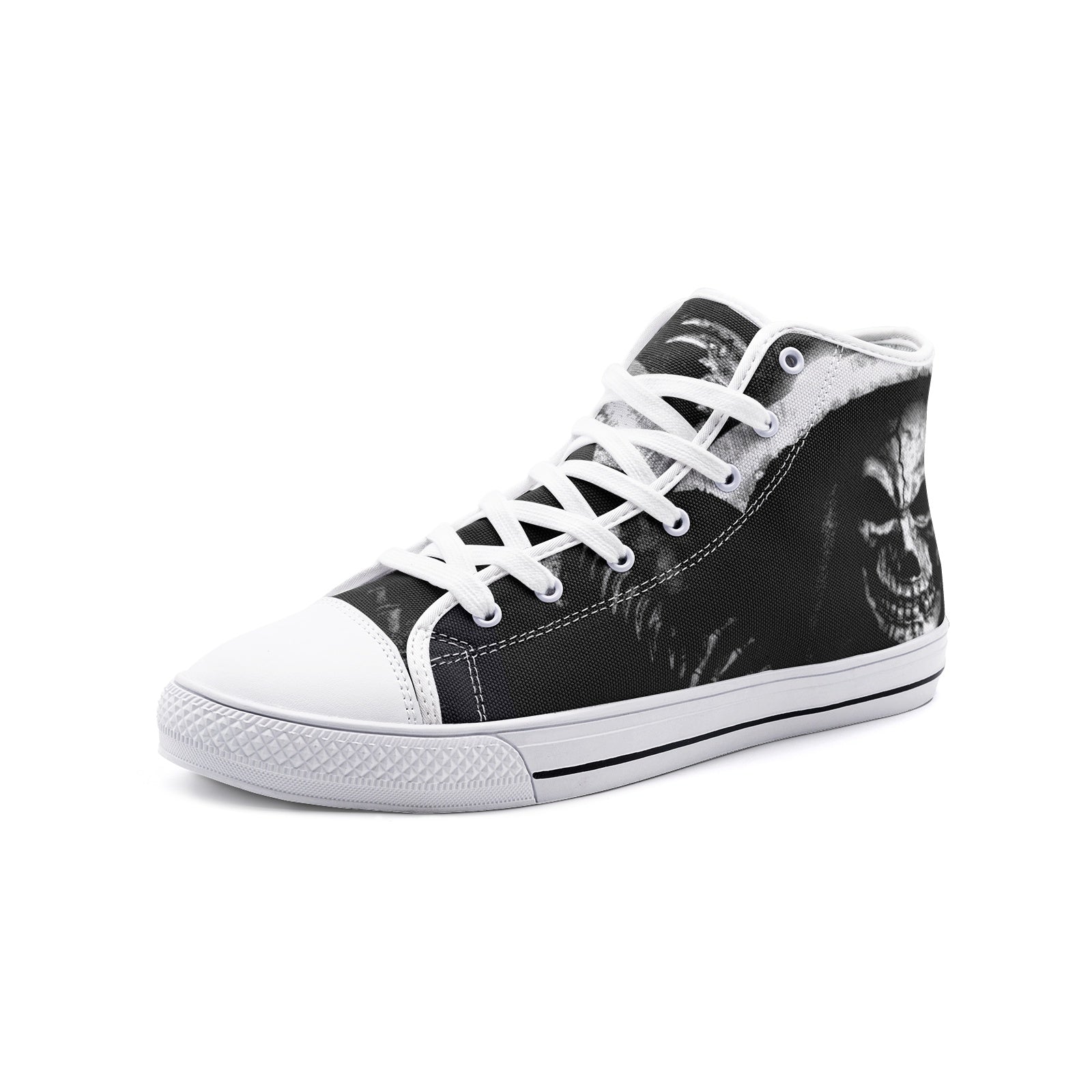White skull Unisex High Top Canvas Shoes