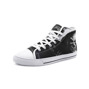 White skull Unisex High Top Canvas Shoes