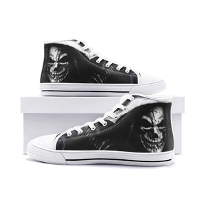 White skull Unisex High Top Canvas Shoes