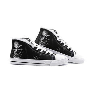 White skull Unisex High Top Canvas Shoes