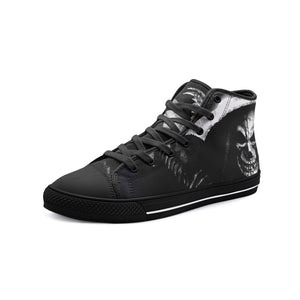 White skull Unisex High Top Canvas Shoes
