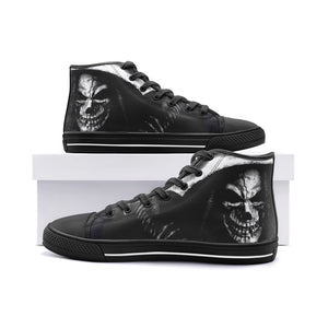 White skull Unisex High Top Canvas Shoes