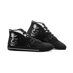 White skull Unisex High Top Canvas Shoes