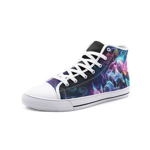 Skull Blueish Unisex High Top Canvas Shoes