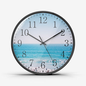 Waves Wall Clock Silent Non Ticking Quality Quartz
