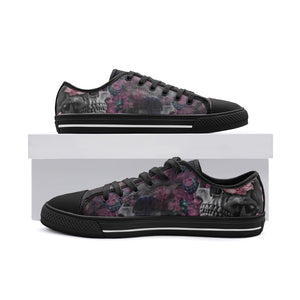 Purple Skull Unisex Low Top Canvas Shoes