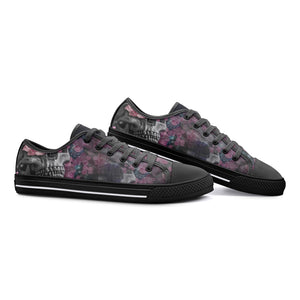 Purple Skull Unisex Low Top Canvas Shoes