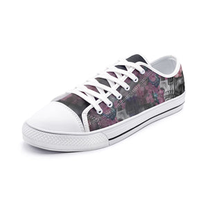 Purple Skull Unisex Low Top Canvas Shoes