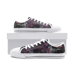Purple Skull Unisex Low Top Canvas Shoes