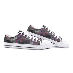 Purple Skull Unisex Low Top Canvas Shoes