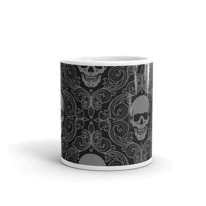 white skull White glossy mug