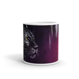 cheetah White glossy mug