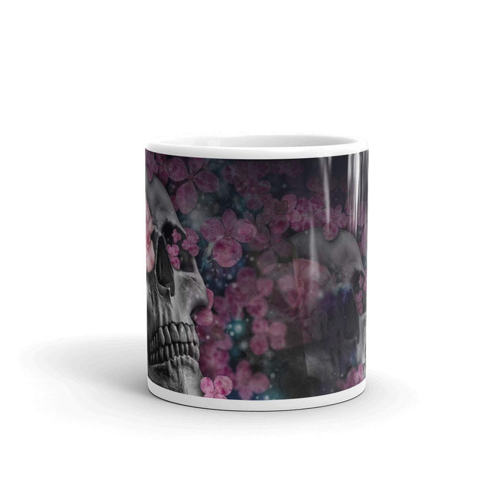 skull White glossy mug