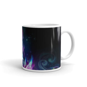 blue skull White glossy mug