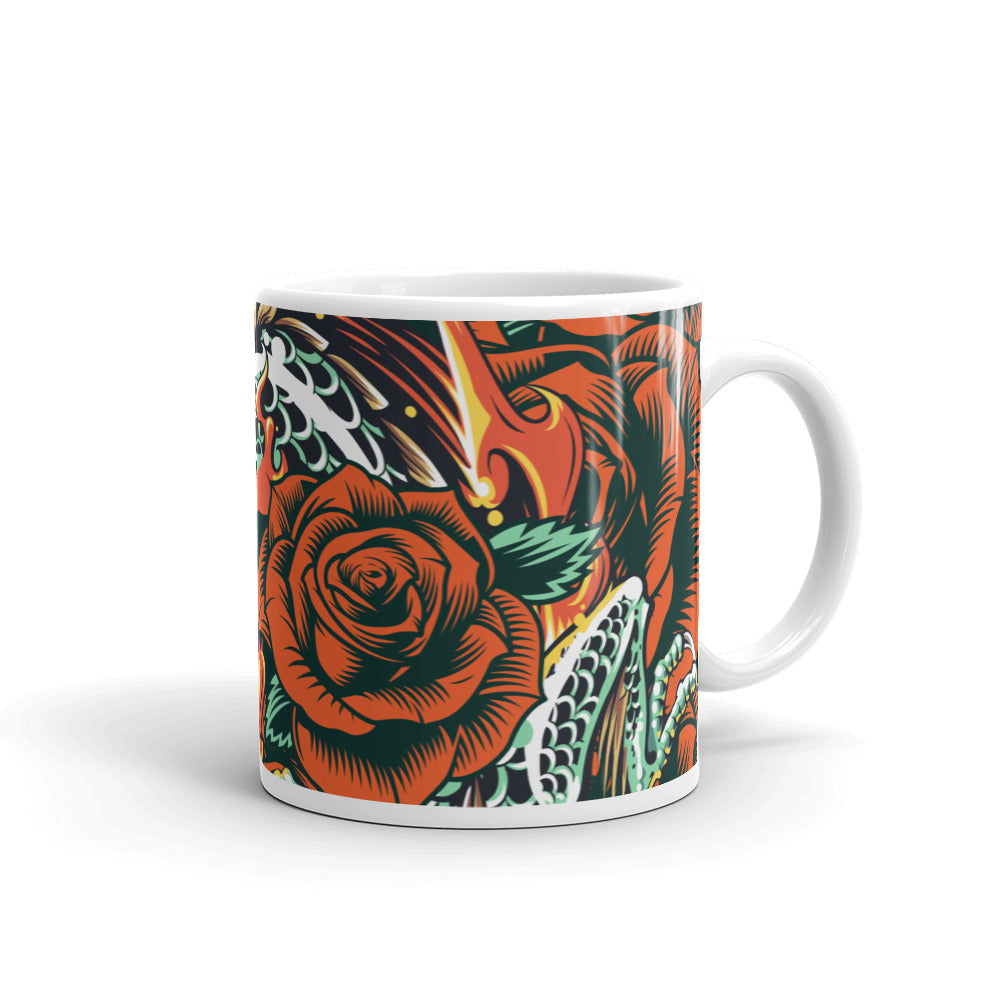 orange White glossy mug
