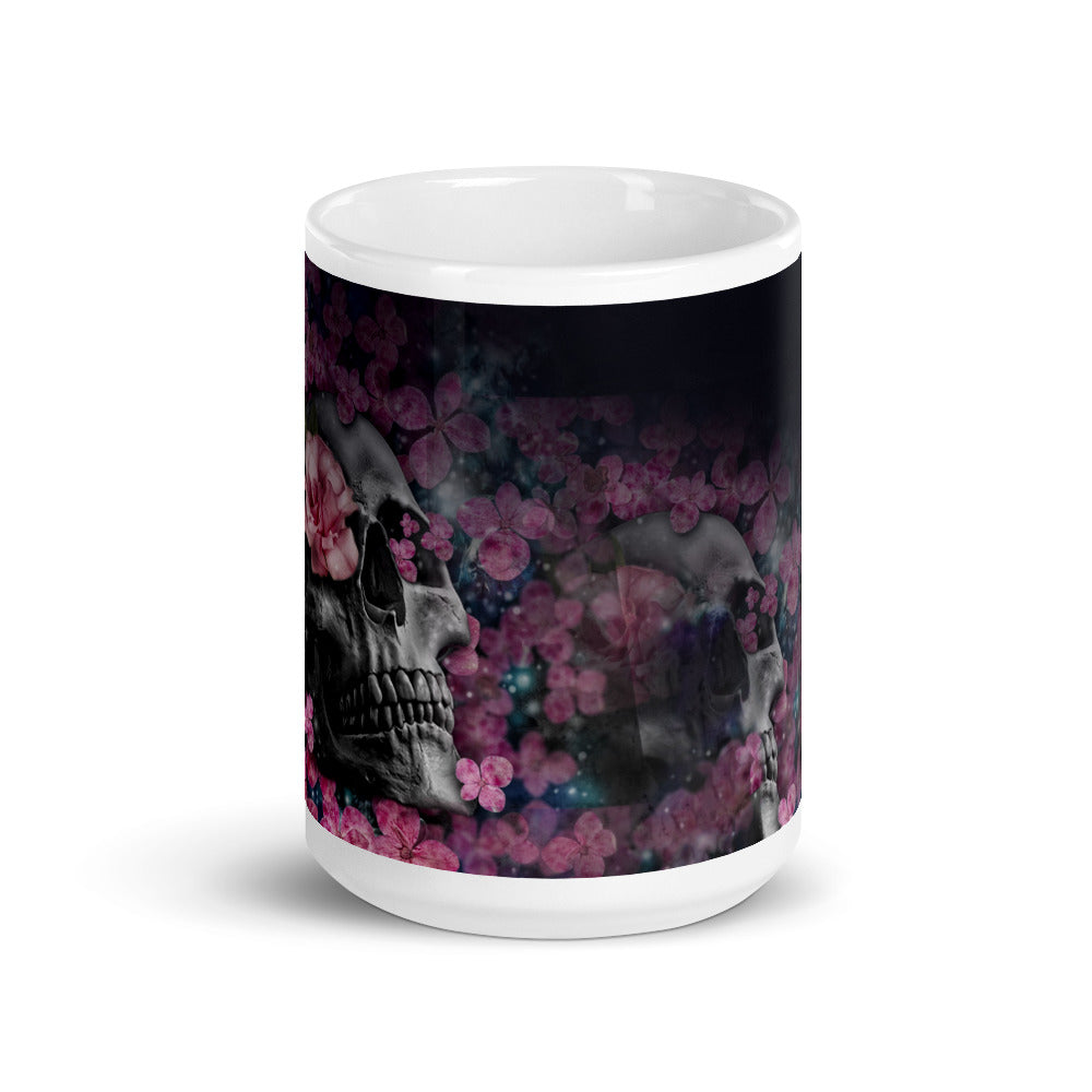 skull White glossy mug