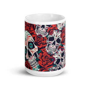 rose White glossy mug