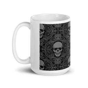 white skull White glossy mug