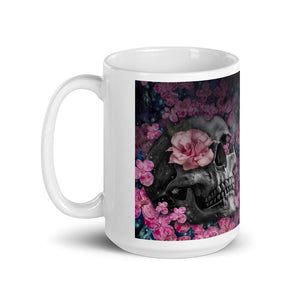 skull White glossy mug
