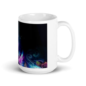 blue skull White glossy mug