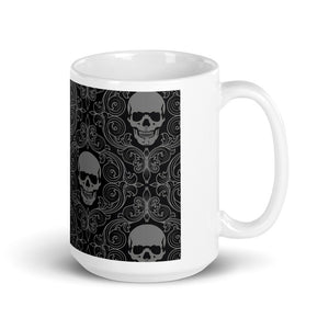 white skull White glossy mug